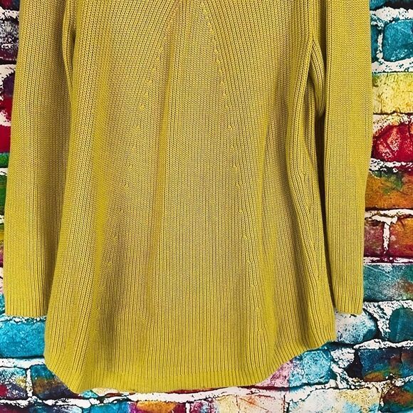 J. Jill Lime Green Knit Long Tunic Sweater Size Medium - Picture 5 of 8